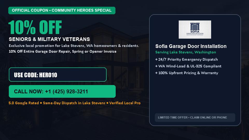 Sofia Garage Door Installation 10% OFF Seniors & Military Veterans